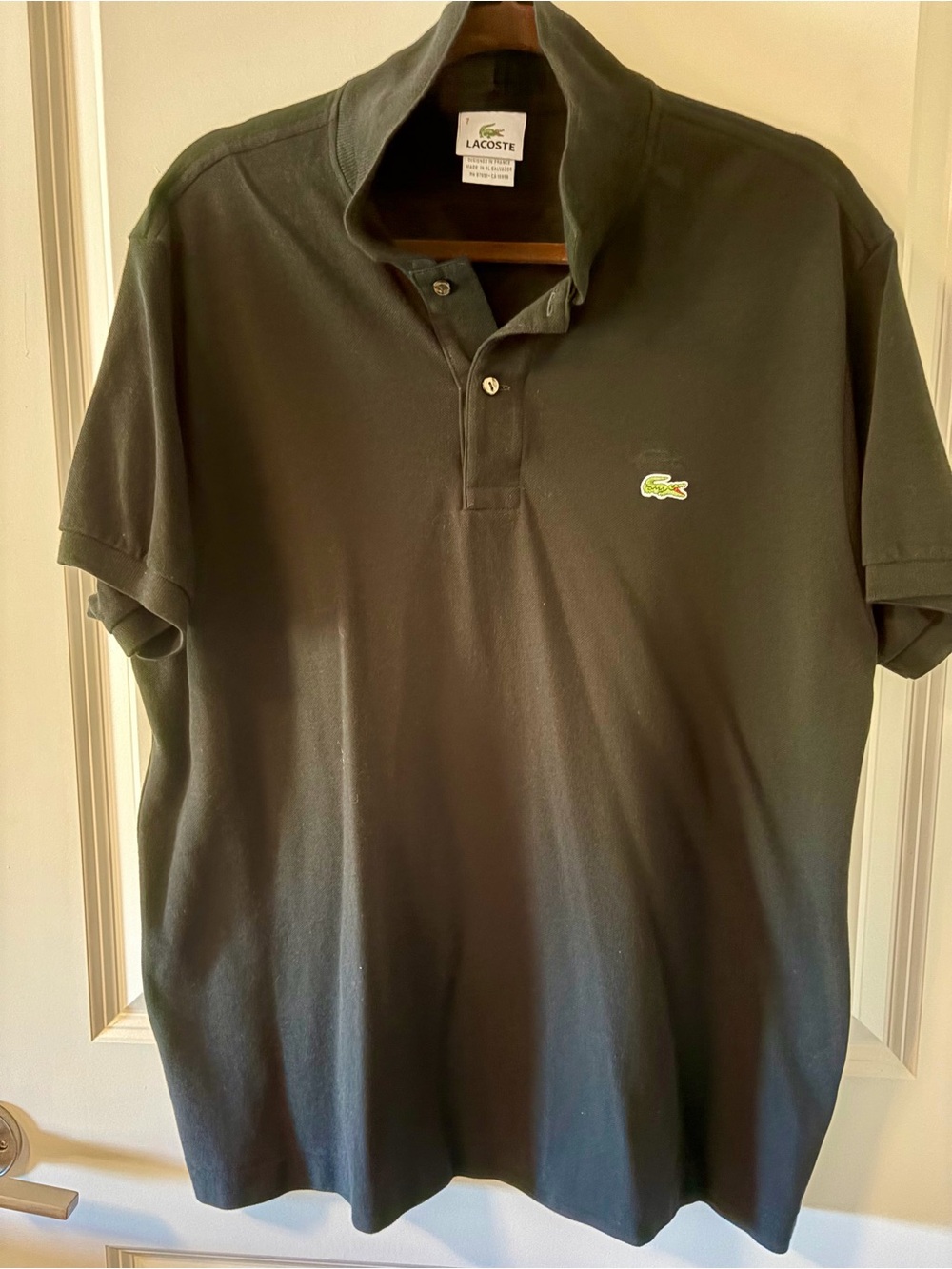 Lacoste Men's Classic Short-Sleeve Polo Shirt in black